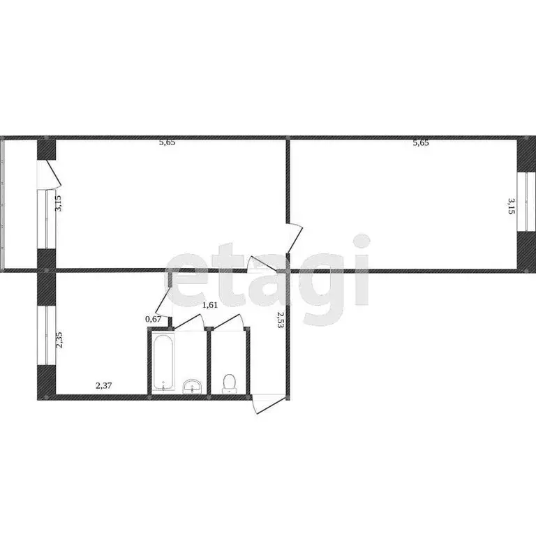2-комнатная квартира: Тобольск, 8-й микрорайон, 23 (50 м) - Фото 1