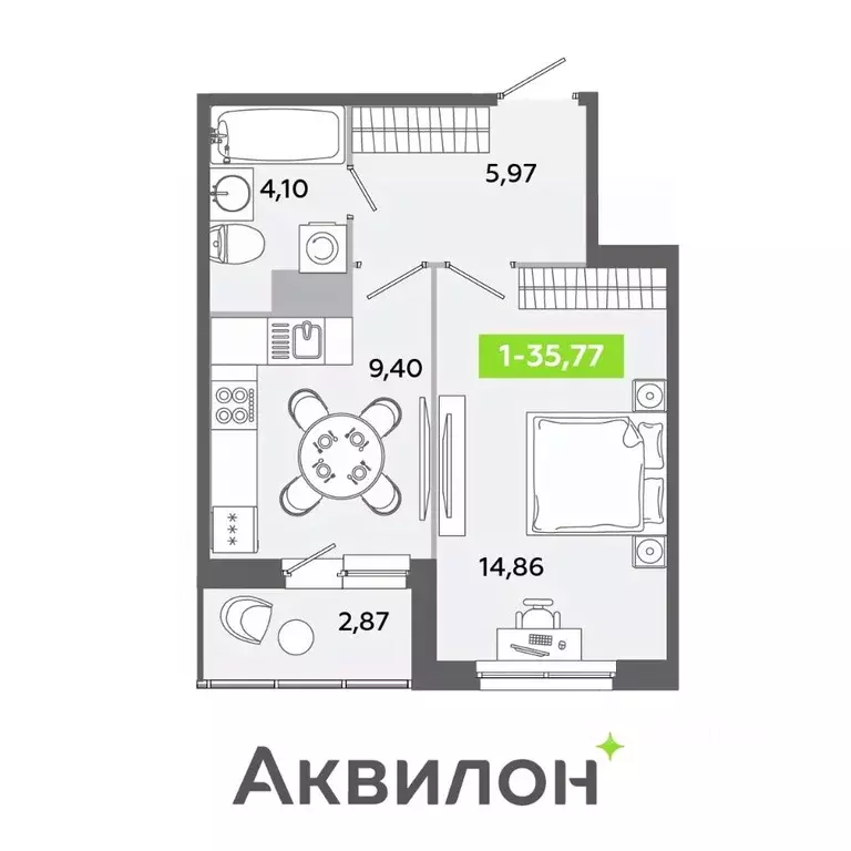 1-к кв. Ленинградская область, Всеволожский район, Заневское городское ... - Фото 1