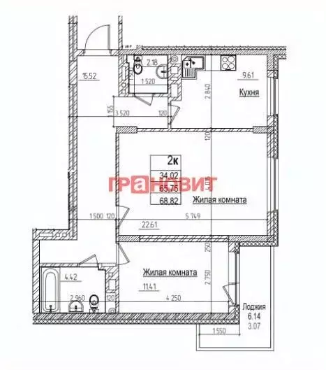 2-к кв. Новосибирская область, Новосибирск ул. Дуси Ковальчук, 242 ... - Фото 1