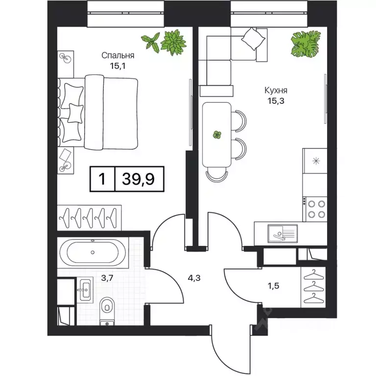 1-к кв. Московская область, Пушкино Пушкино Град жилой комплекс, к2 ... - Фото 1