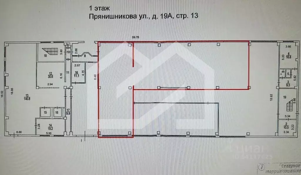 Помещение свободного назначения в Москва ул. Прянишникова, 19АС13 (380 ... - Фото 2