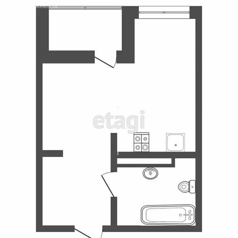Квартира-студия: Патрушева, улица Александра Пушкина, 8 (27 м) - Фото 0