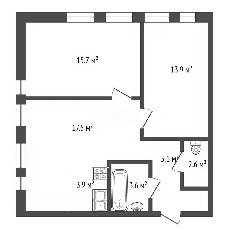 3-к кв. Москва Новоостаповская ул., 16к1 (62.2 м) - Фото 2