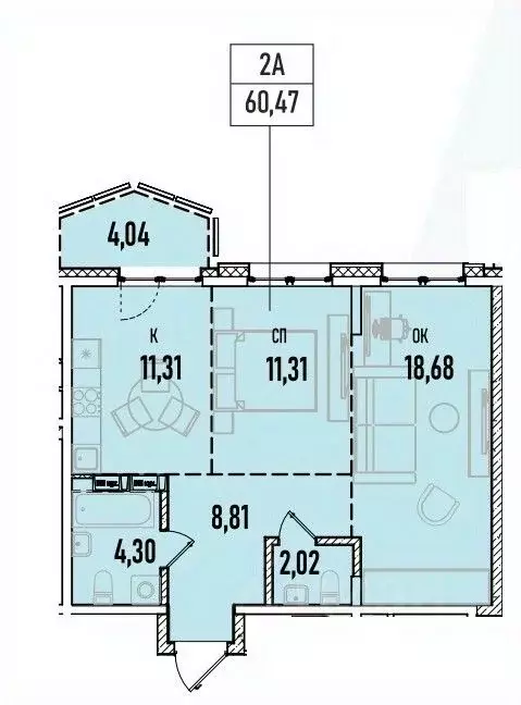 2-к кв. Иркутская область, Иркутск Донская ул. (60.47 м) - Фото 0