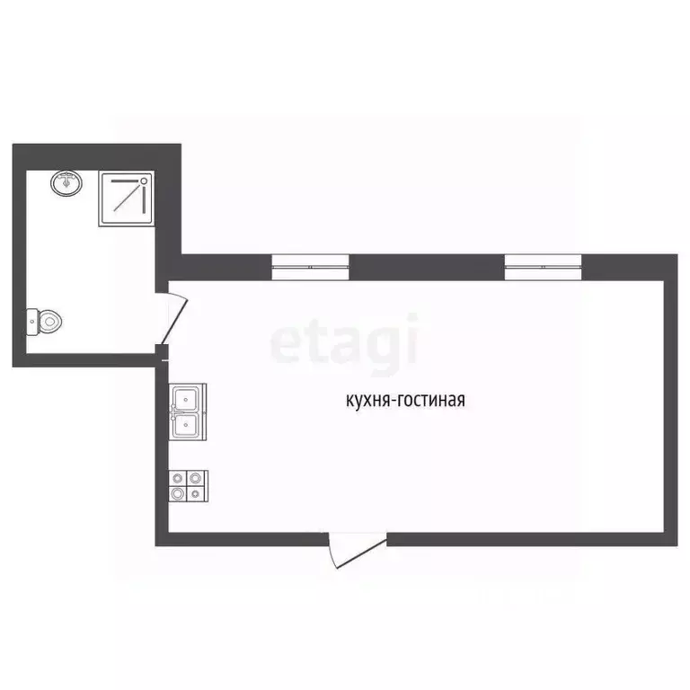 Студия Москва Клинская ул., 8С1 (12.7 м) - Фото 2