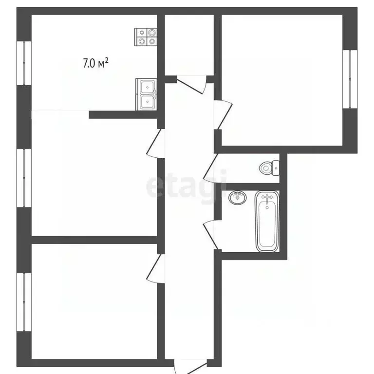 2-к кв. Московская область, Видное ул. Ермолинская, 3 (60.0 м) - Фото 1