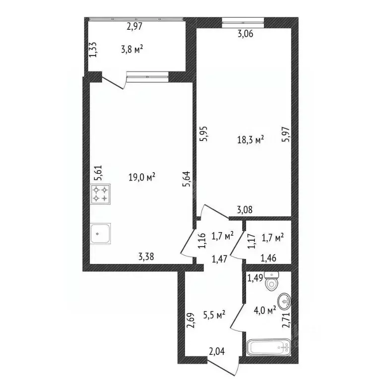2-к кв. Башкортостан, Уфа ул. Сагита Агиша, 17 (50.2 м) - Фото 2