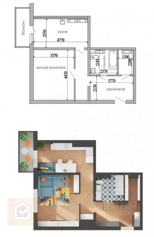 1-к кв. Крым, Евпатория просп. Победы, 93 (39.95 м) - Фото 2