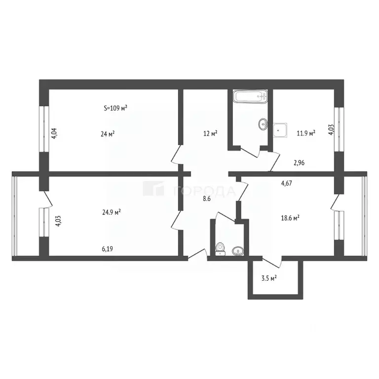 3-к кв. Новосибирская область, Новосибирск Горский мкр, 53 (109.0 м) - Фото 2