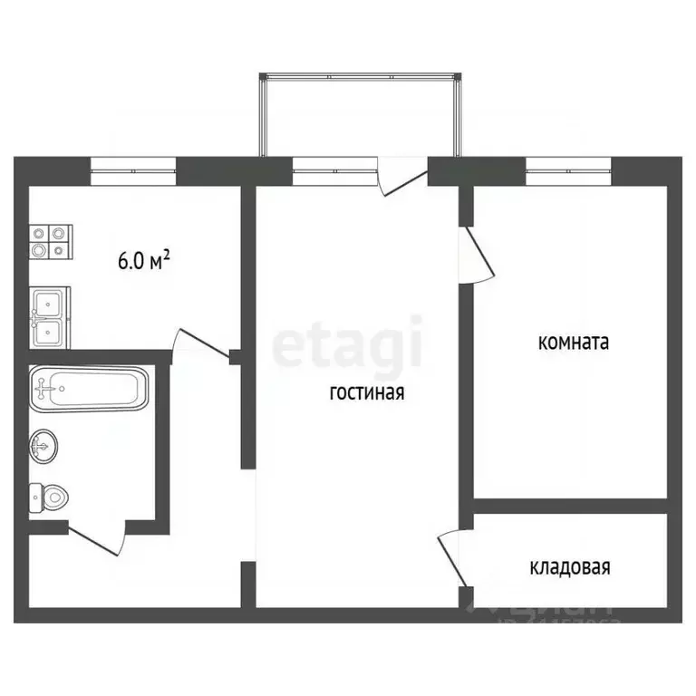 2-к кв. Челябинская область, Челябинск Байкальская ул., 40 (42.0 м) - Фото 2