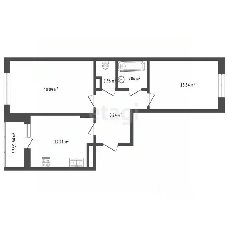 2-к кв. Чувашия, Чебоксары ул. Радужная, 4 (62.4 м) - Фото 2
