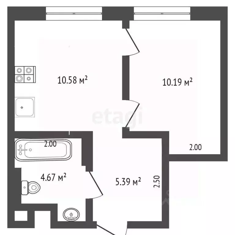 1-к кв. Москва Выборгская ул., 9/1 (32.1 м) - Фото 1