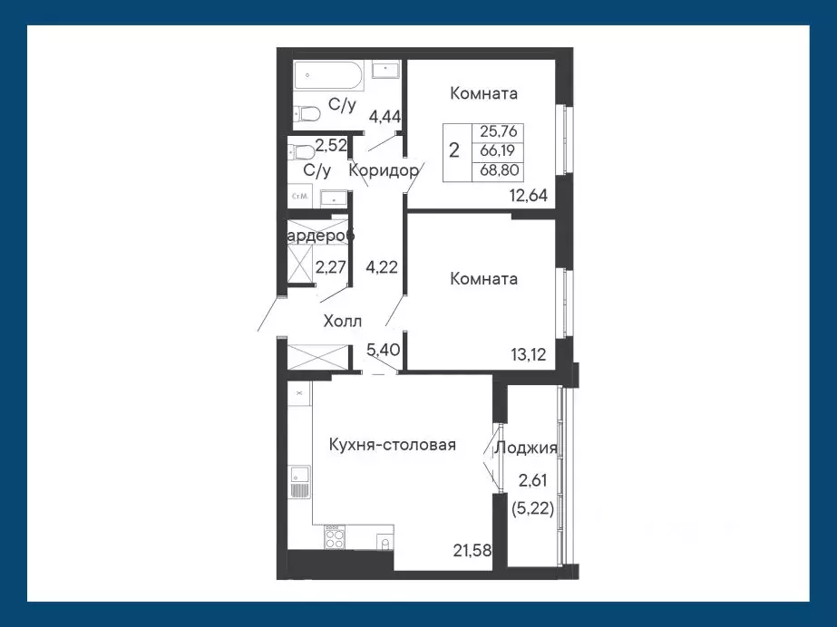 2-к кв. Ростовская область, Ростов-на-Дону Ривьера жилой квартал,  ... - Фото 1