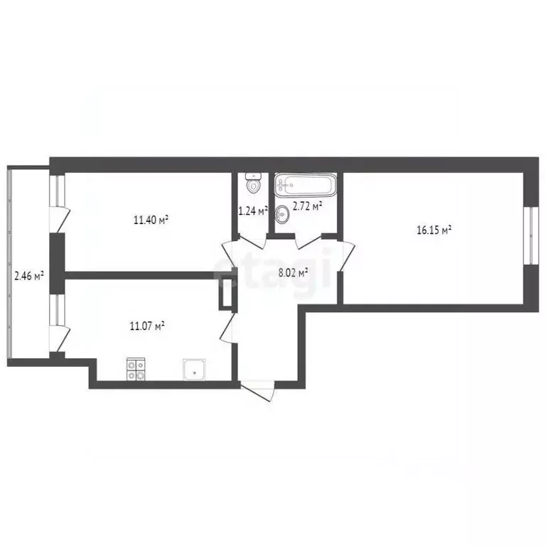 2-к кв. Ярославская область, Ярославль ул. Лескова, 44 (53.0 м) - Фото 2