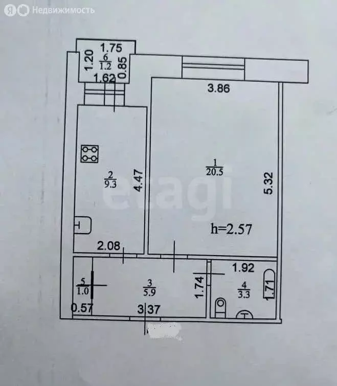 1-комнатная квартира: Казань, улица Академика Павлова, 17 (40 м) - Фото 1
