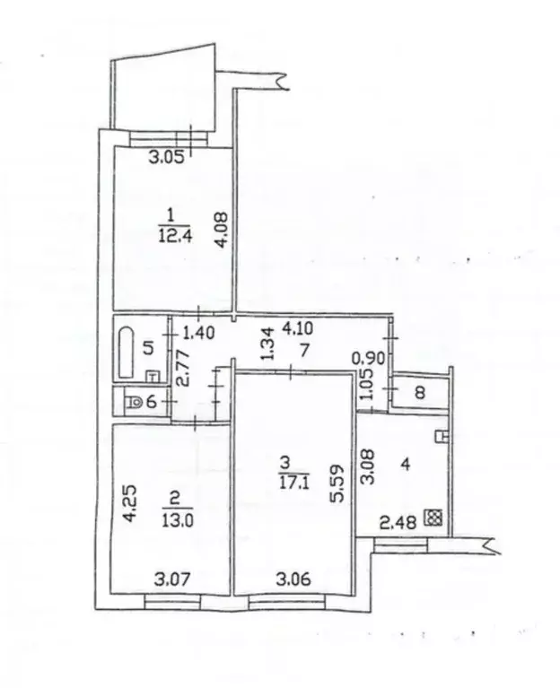 3-к кв. Татарстан, Казань просп. Ямашева, 78 (68.0 м) - Фото 2