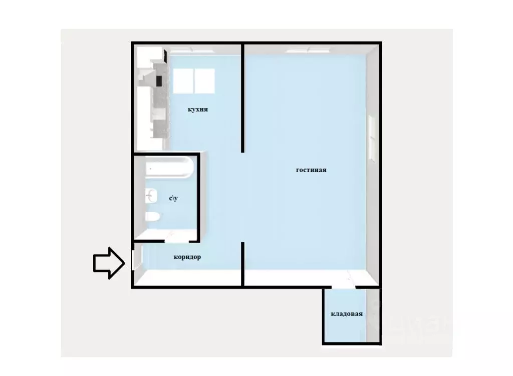 1-к кв. Свердловская область, Малышева пгт ул. Малышева, 5 (31.9 м) - Фото 1