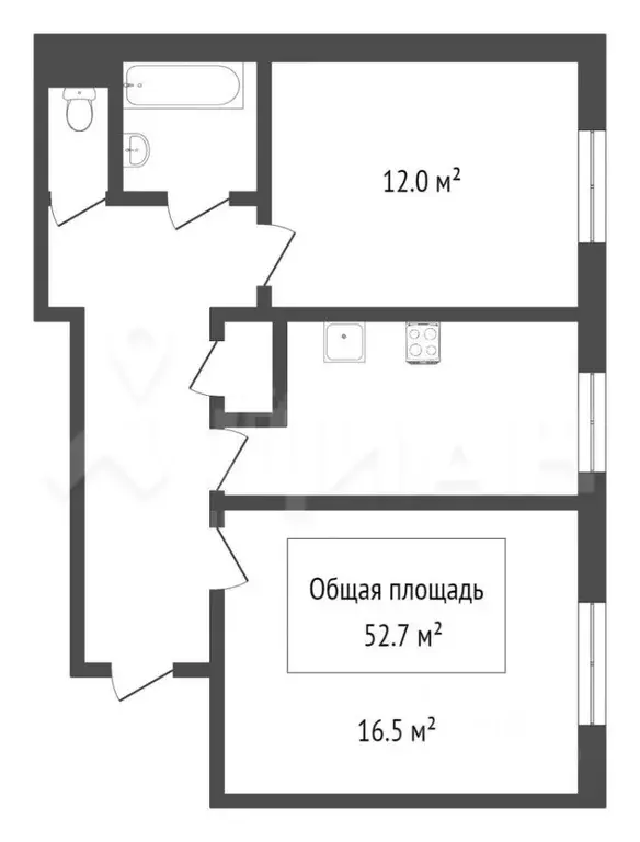 2-к кв. Тюменская область, Тюмень Камчатская ул., 50 (52.0 м) - Фото 1