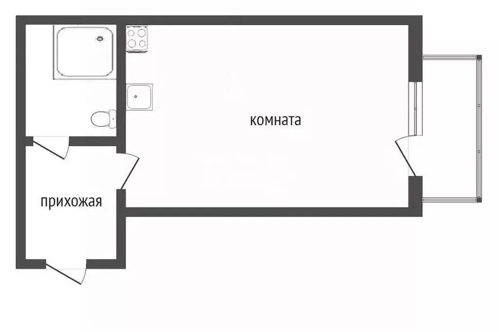 Студия Вологодская область, Вологда Судоремонтная ул., 2Б (21.4 м) - Фото 2