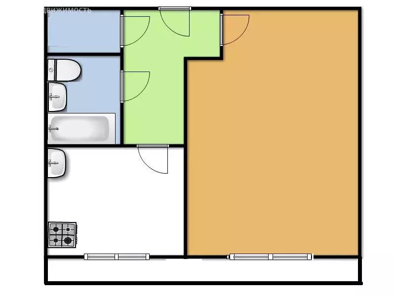 1-комнатная квартира: Нижнекамск, улица Мурадьяна, 6 (28.9 м) - Фото 2