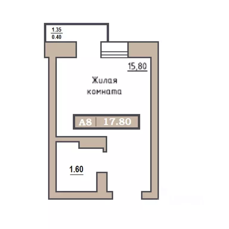 Студия Красноярский край, Красноярск Новая Базаиха мкр,  (17.8 м) - Фото 0