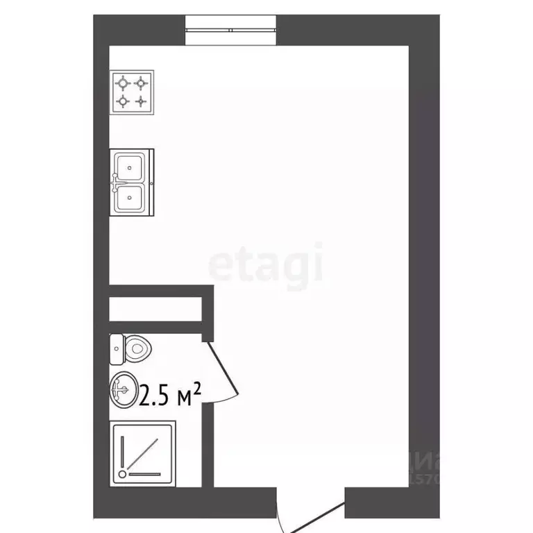 Студия Санкт-Петербург Октябрьская наб., 108 (23.6 м) - Фото 2