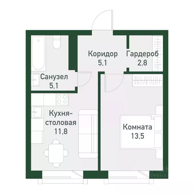 1-к кв. Челябинская область, Челябинский городской округ, пос. ... - Фото 1