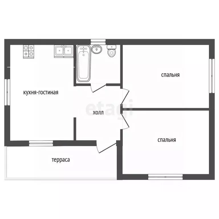 Дом в Крым, Сакский район, Суворовское с/пос ул. Ершова, 16 (74 м) - Фото 1