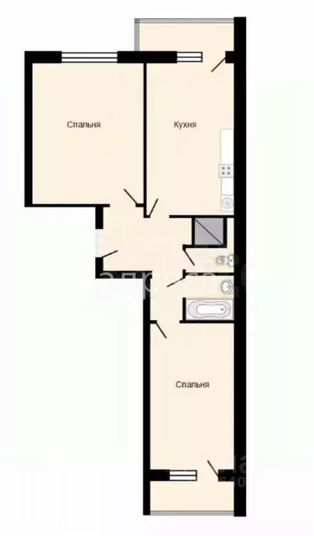 2-к кв. Самарская область, Самара Белорусская ул., 26 (73.0 м) - Фото 1