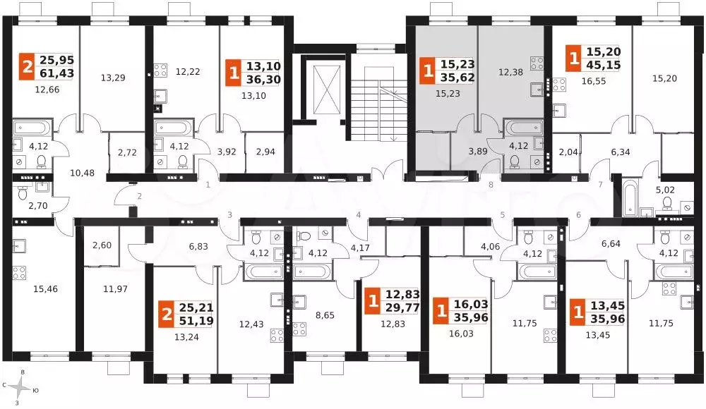 1-к. квартира, 35,6 м, 2/3 эт. - Фото 1