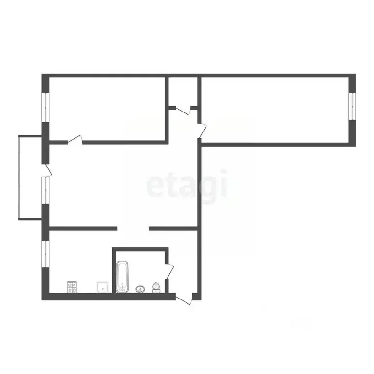 3-к кв. Тамбовская область, Тамбов Рязанская ул., 26 (56.7 м) - Фото 2