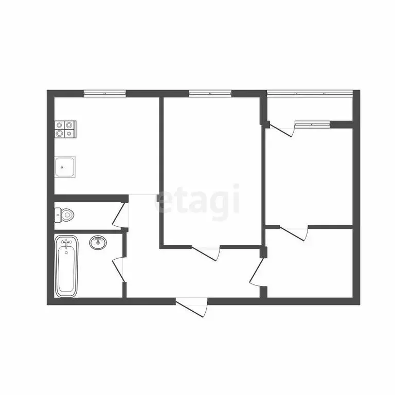 2-комнатная квартира: Тула, улица Пузакова, 19 (52.7 м) - Фото 0