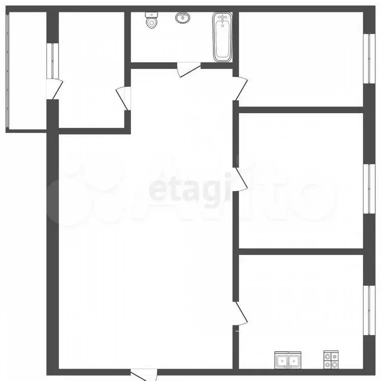 3-к. квартира, 63 м, 2/9 эт. - Фото 0