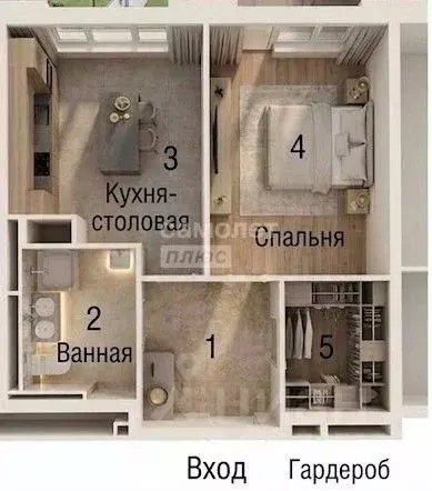 1-к кв. Московская область, Домодедово городской округ, с. Ям ул. ... - Фото 2
