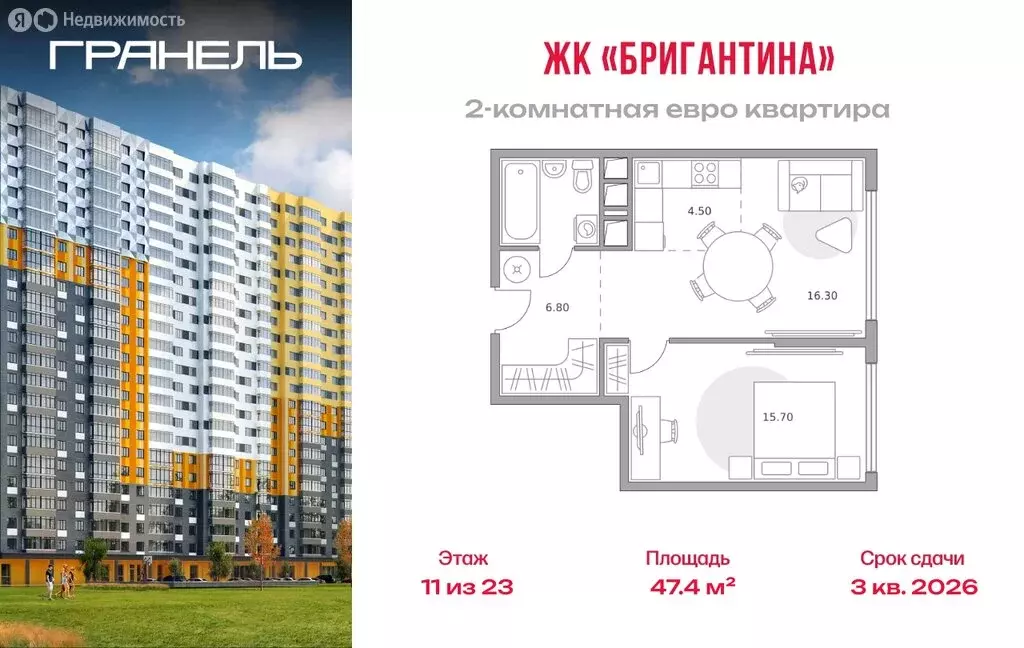 2-комнатная квартира: Долгопрудный, микрорайон Гранитный, жилой ... - Фото 1