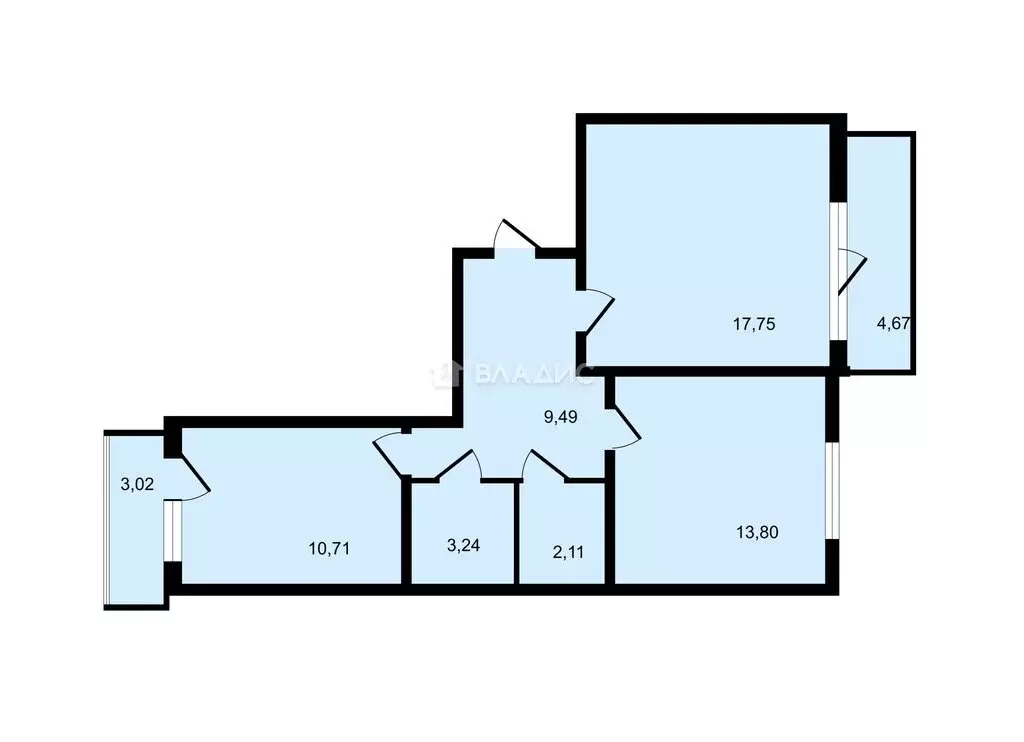 2-комнатная квартира: Краснодар, Домбайская улица, 55к7 (57.1 м) - Фото 0