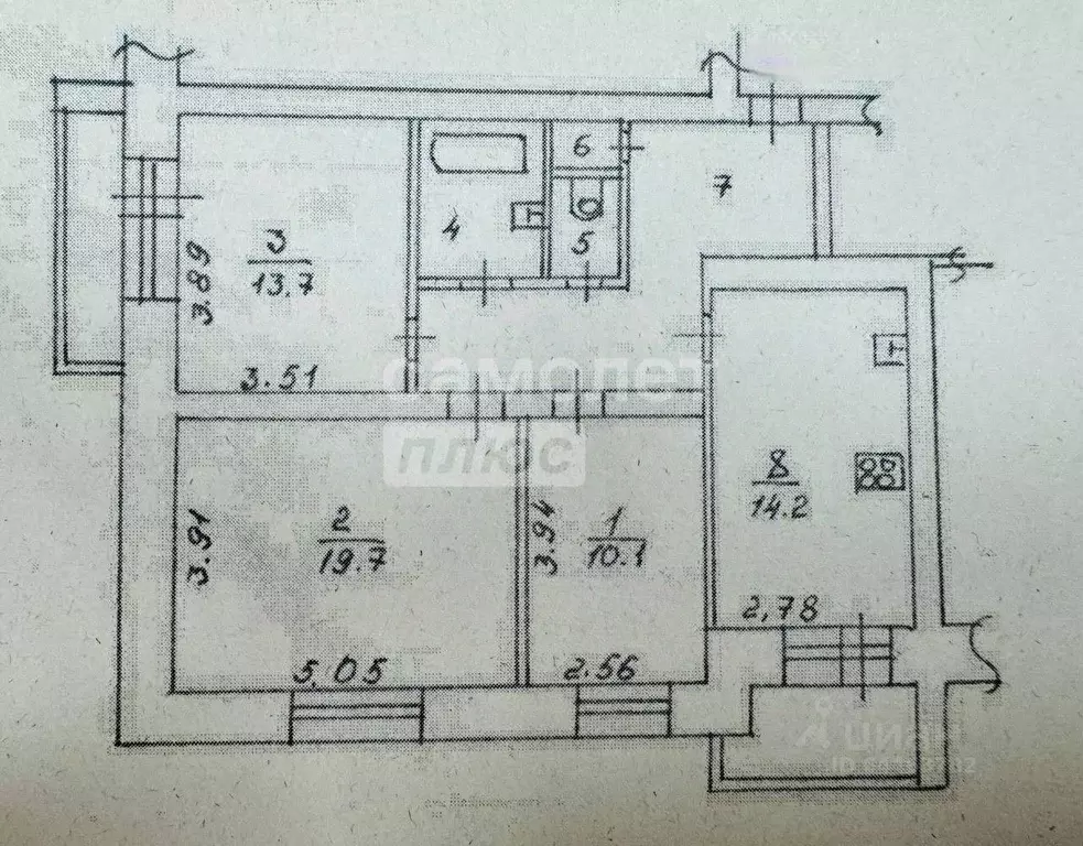 3-к кв. Вологодская область, Вологда ул. Карла Маркса, 46 (75.5 м) - Фото 1