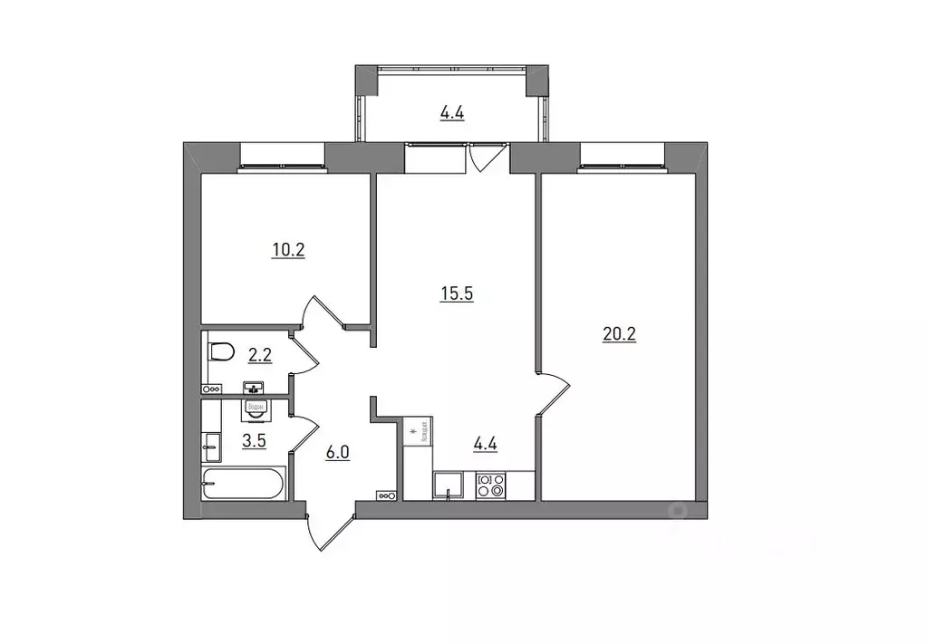 3-к кв. Кировская область, Киров городской округ, пос. Чистые Пруды ... - Фото 2