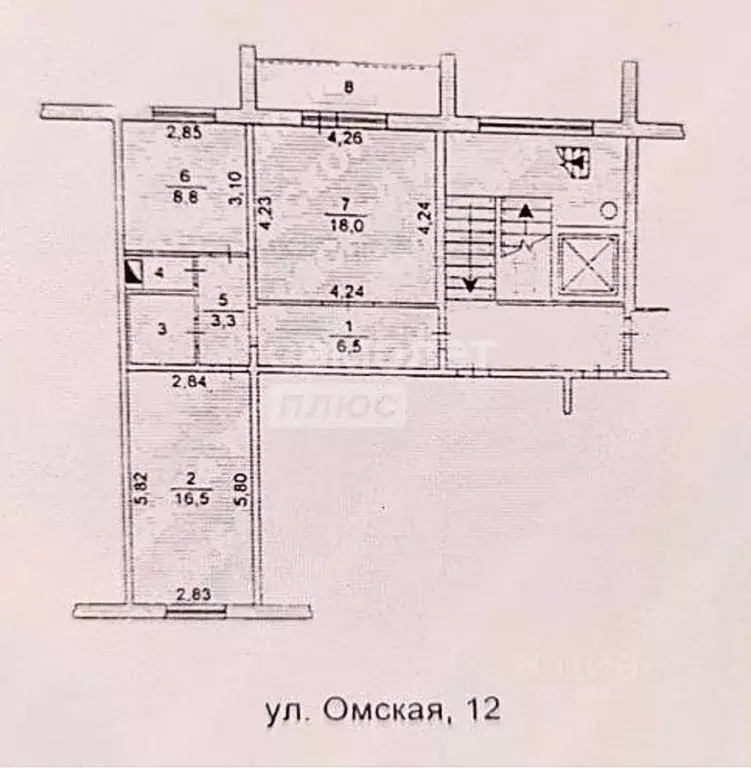 2-к кв. Челябинская область, Челябинск Омская ул., 12 (56.6 м) - Фото 1