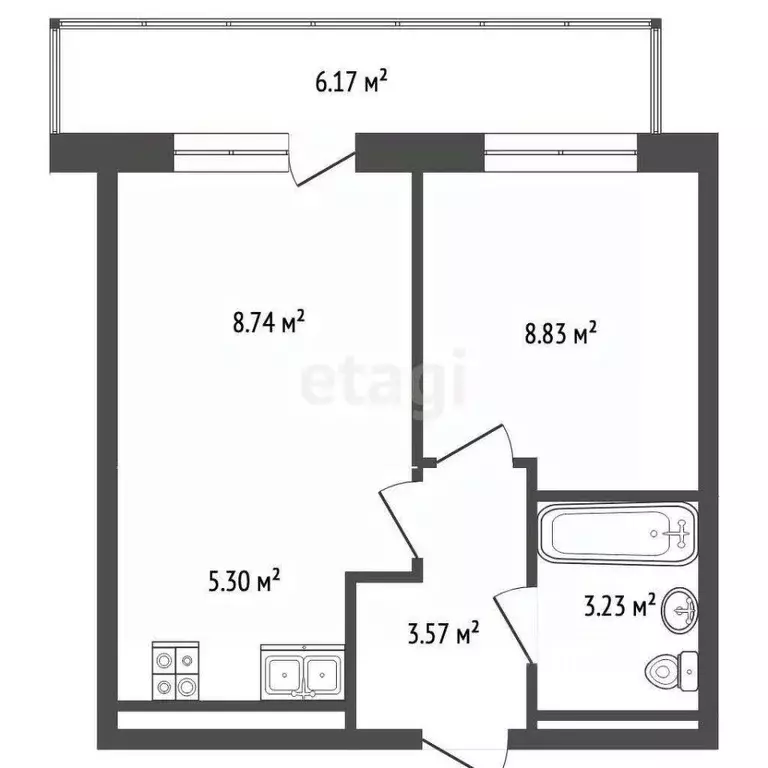 2-к кв. Пермский край, Пермь ул. Сергея Есенина, 9Ак2 (31.5 м) - Фото 2