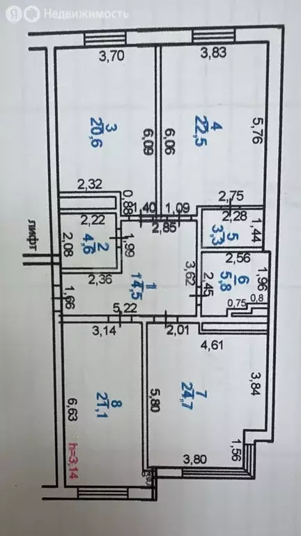 5-комнатная квартира: Махачкала, проспект Али-Гаджи Акушинского, 94 ... - Фото 1