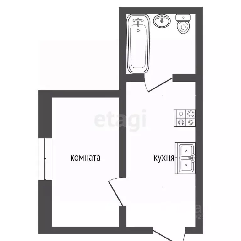 1-к кв. Тамбовская область, Тамбов ул. Рылеева, 77к1 (18.4 м) - Фото 1