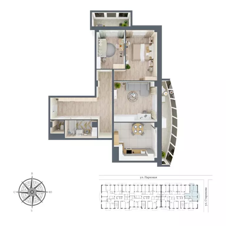3-к кв. Карачаево-Черкесия, Черкесск Парковая ул., 10 (114.31 м) - Фото 1