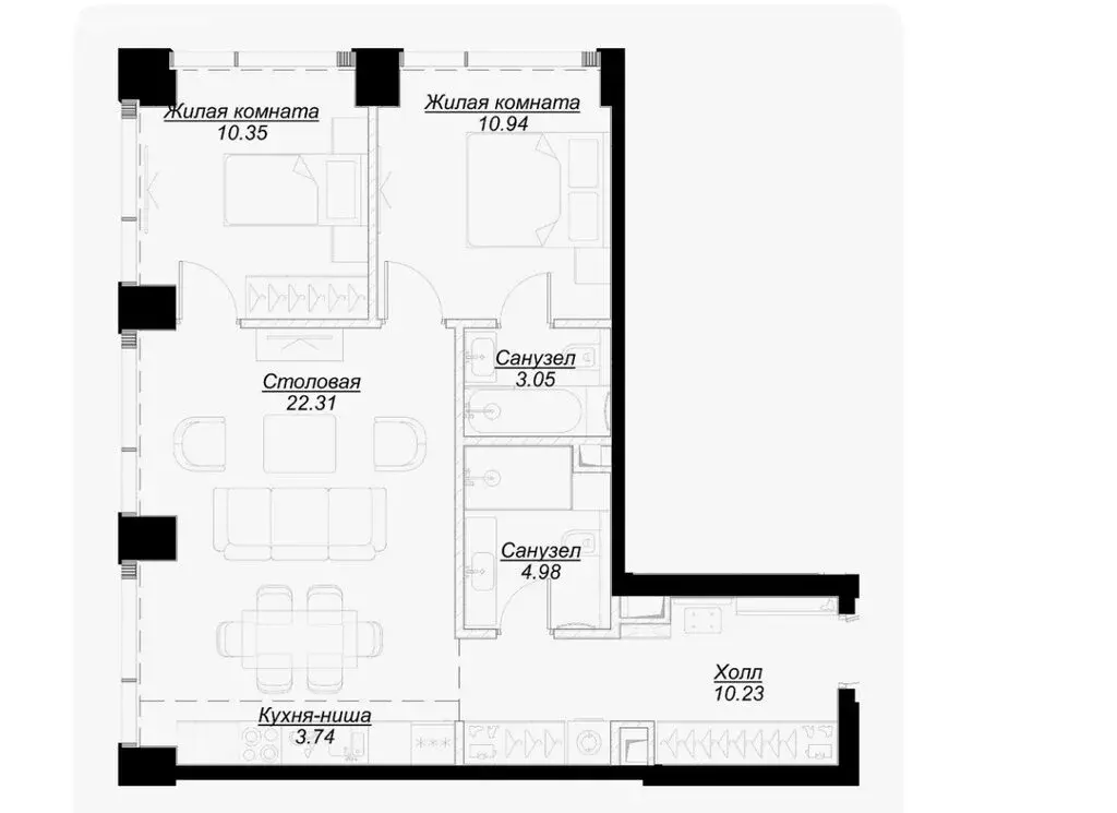 2-комнатная квартира: Москва, 4-я улица Марьиной Рощи, 10к1 (67.5 м) - Фото 1