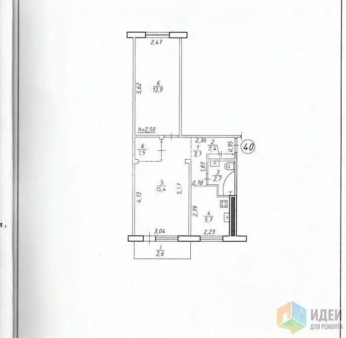 2-к кв. Липецкая область, Липецк ул. Желябова, 16 (47.7 м) - Фото 2