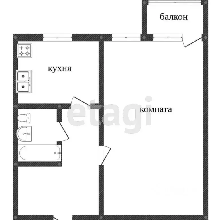 1-к кв. Ярославская область, Ярославль проезд Ушакова, 7Б (30.4 м) - Фото 1