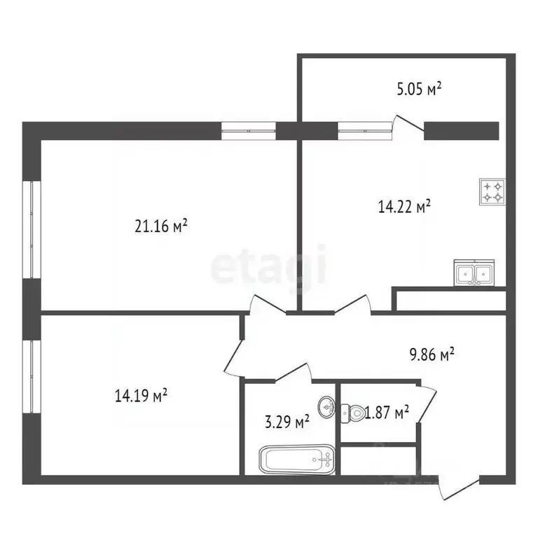 2-к кв. Санкт-Петербург ш. Суздальское, 18к4 (64.6 м) - Фото 1