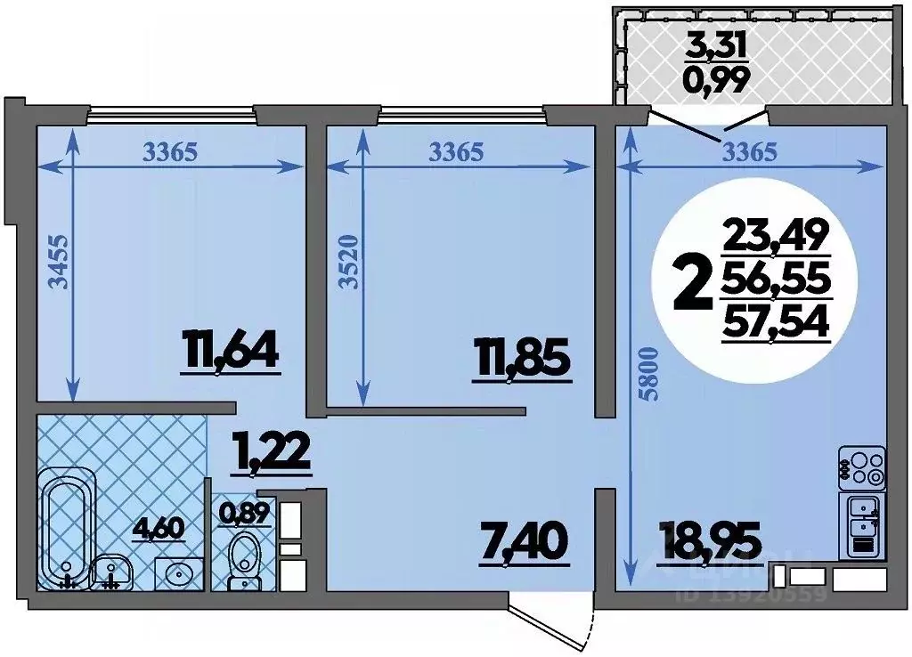 2-к кв. Краснодарский край, Новороссийск Город у Моря жилой комплекс ... - Фото 1