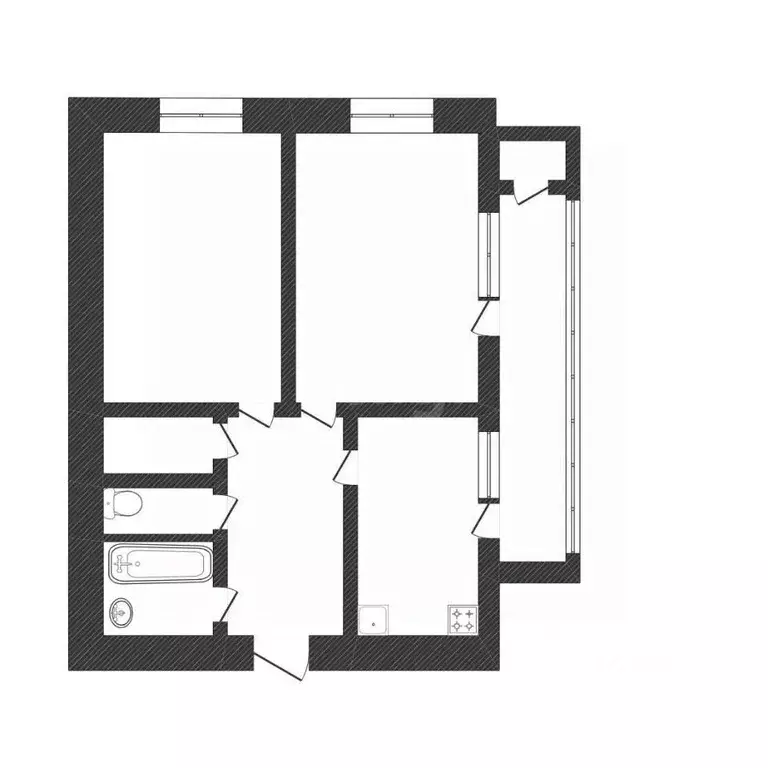 2-к кв. Белгородская область, Белгород ул. Губкина, 16 (49.9 м) - Фото 1