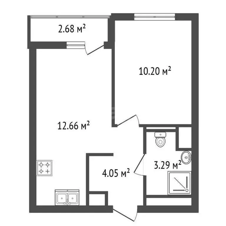 1-комнатная квартира: Мурино, Романовская улица, 4 (31.5 м) - Фото 1